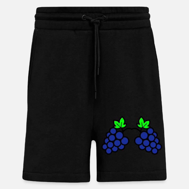 Grapes Grapevine Icon - Shorts - made by SPREAD - SOLID BLACK