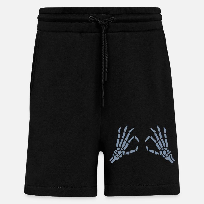 Eyes look through skeleton hole - Shorts - made by SPREAD - SOLID BLACK