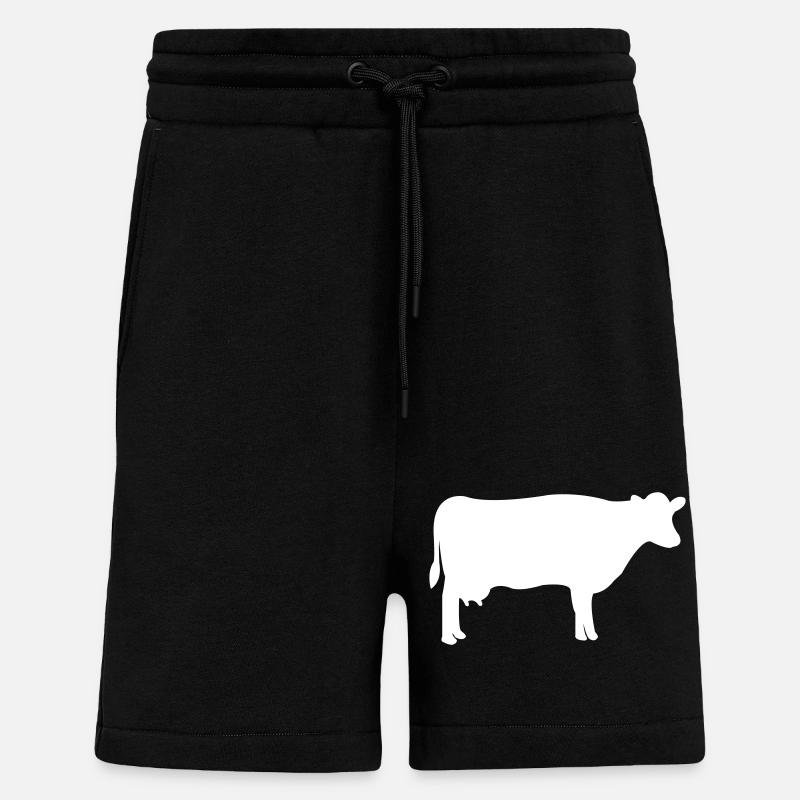 vache - Short bio décontracté fabriqué en UE - SOLID BLACK