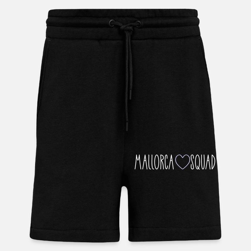 Mallorca Squad Heart - Short bio décontracté fabriqué en UE - SOLID BLACK