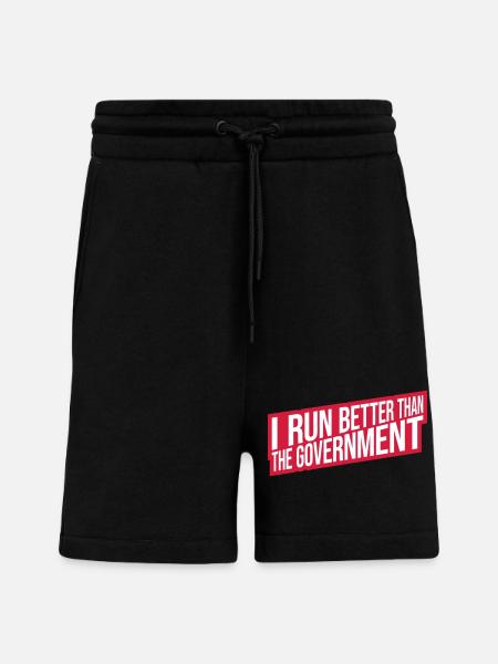 run better than government - Shorts - made by SPREAD - SOLID BLACK