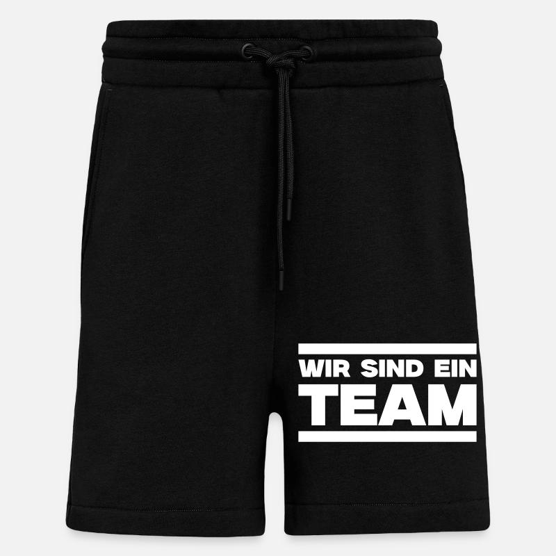 Nous sommes une équipe - Short bio décontracté fabriqué en UE - SOLID BLACK