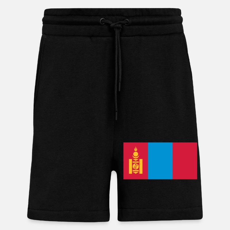 Mongolia flag / Drapeau Mongolie - Shorts - made by SPREAD - SOLID BLACK