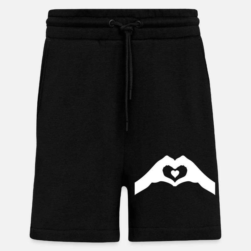 hände herz - Shorts - made by SPREAD - SOLID BLACK