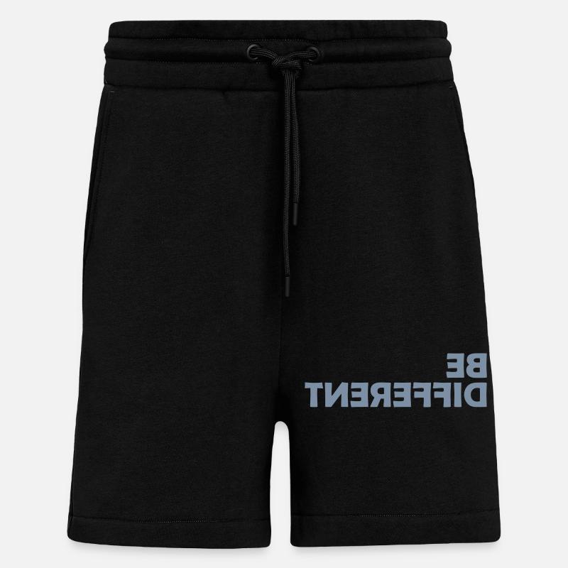 Soyez différent Logo Design - Short bio décontracté fabriqué en UE - SOLID BLACK