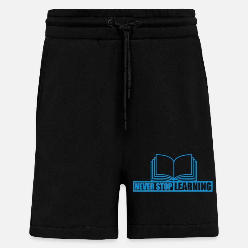 never stop learning quote - Shorts - made by SPREAD - SOLID BLACK