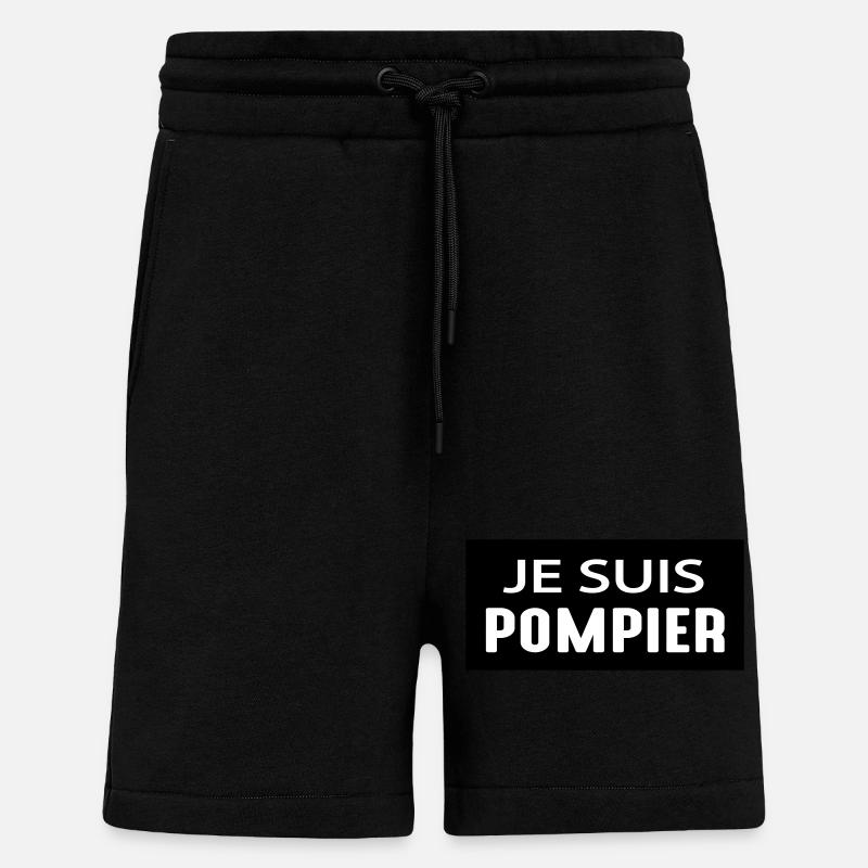 JE SUIS POMPIER - Short bio décontracté fabriqué en UE - SOLID BLACK