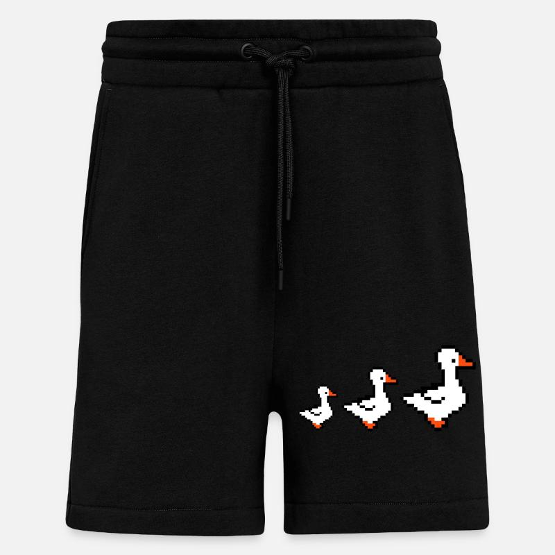 Canards pixellisés - Short bio décontracté fabriqué en UE - SOLID BLACK