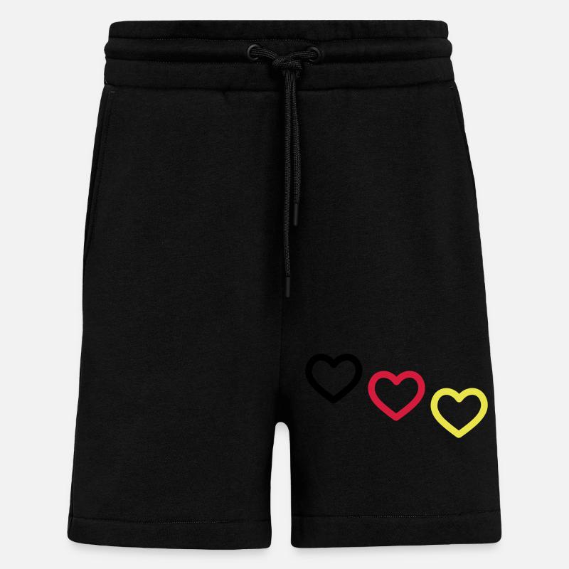 Deutschland Herzen Team - Shorts - made by SPREAD - SOLID BLACK