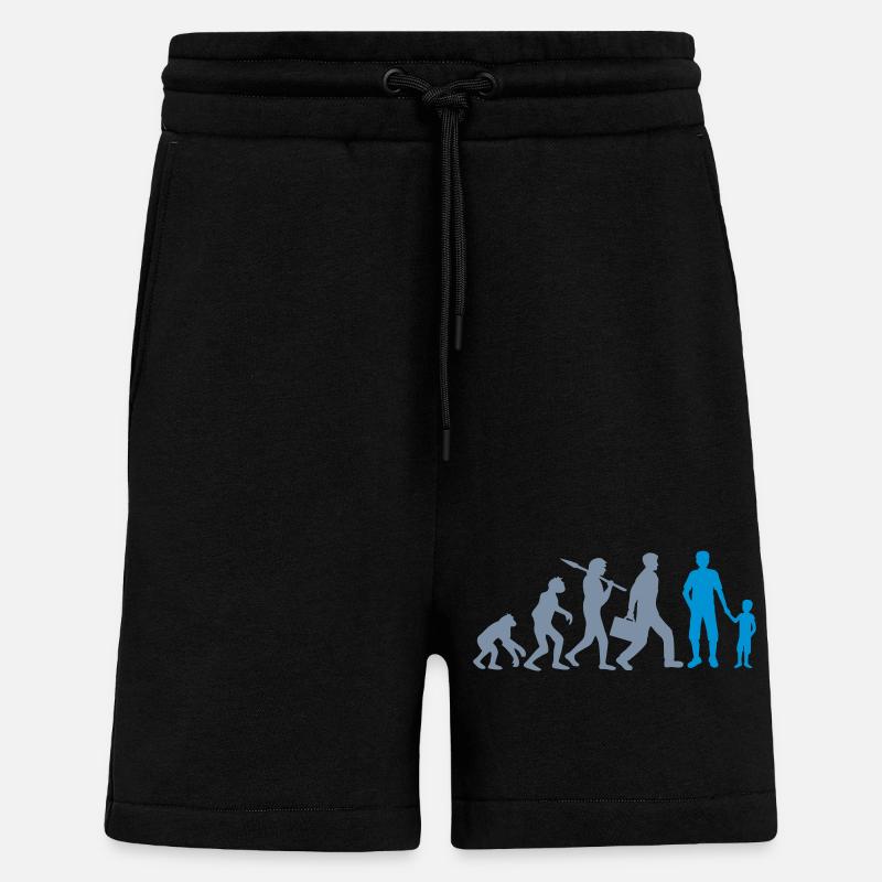 Junge Papa Evolution Kind - Shorts - made by SPREAD - SOLID BLACK