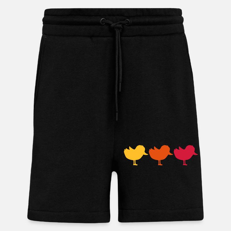 3 poussins Silhouette Team - Short bio décontracté fabriqué en UE - SOLID BLACK