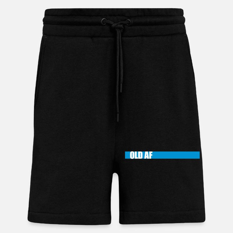 old AF Text Logo - Shorts - made by SPREAD - SOLID BLACK