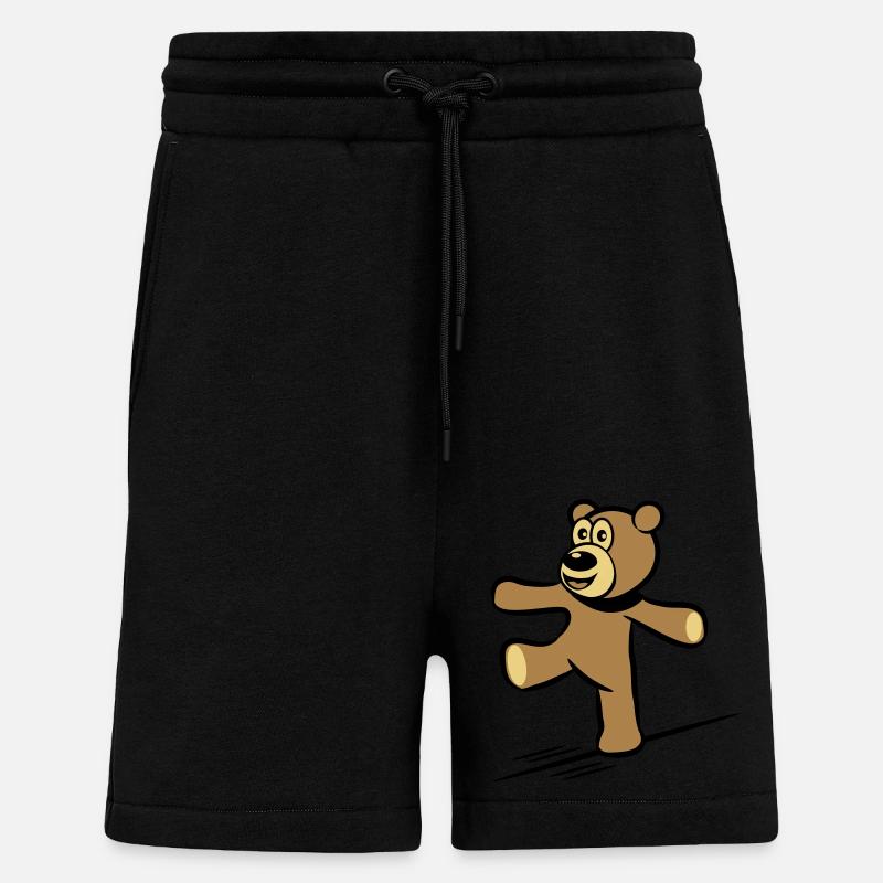 Teddy bear balance rope dance - Shorts - made by SPREAD - SOLID BLACK