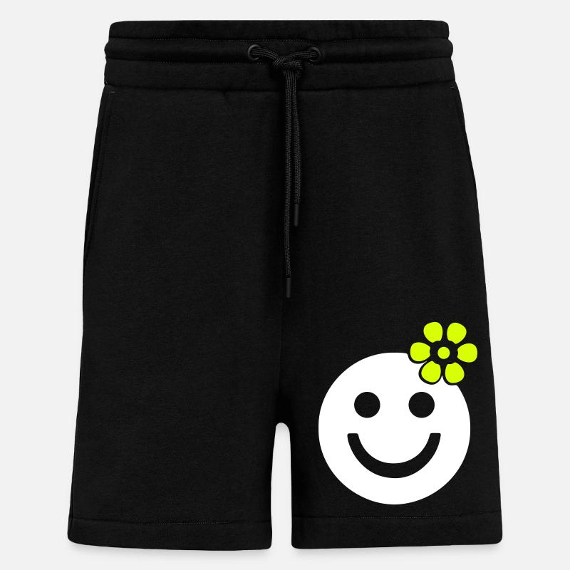 été printemps fleur gaie tournesol - Short bio décontracté fabriqué en UE - SOLID BLACK