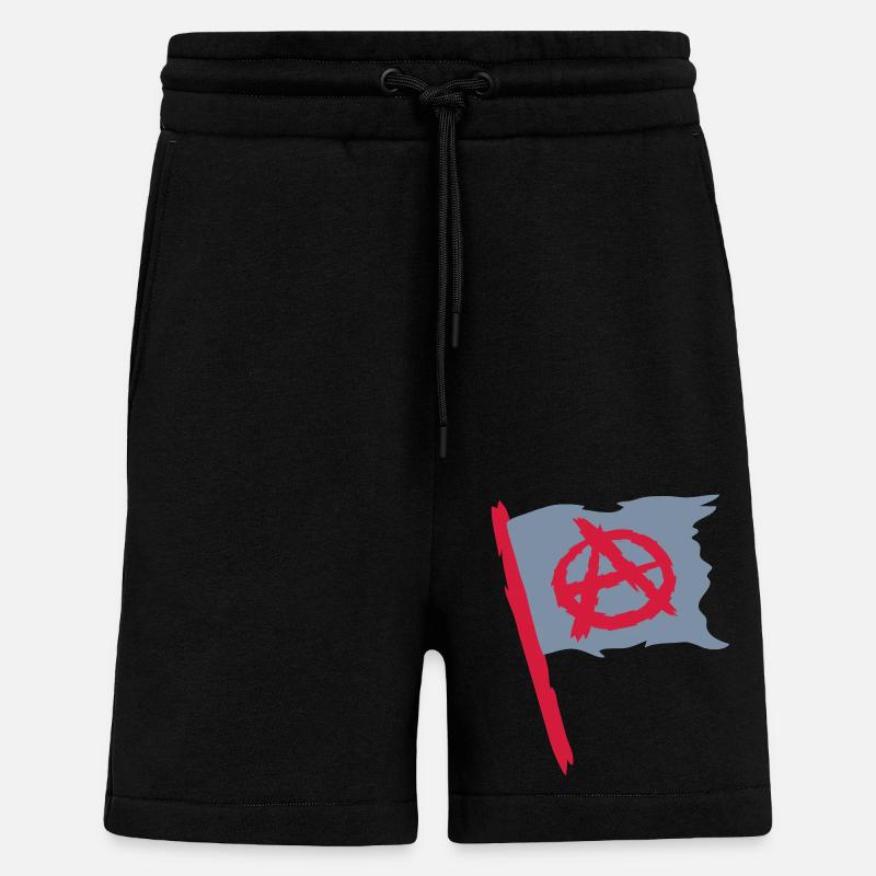 Flag anarchy symbol logo - Shorts - made by SPREAD - SOLID BLACK