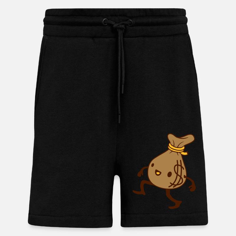 Comic lebendiger Geld Sack - Shorts - made by SPREAD - SOLID BLACK