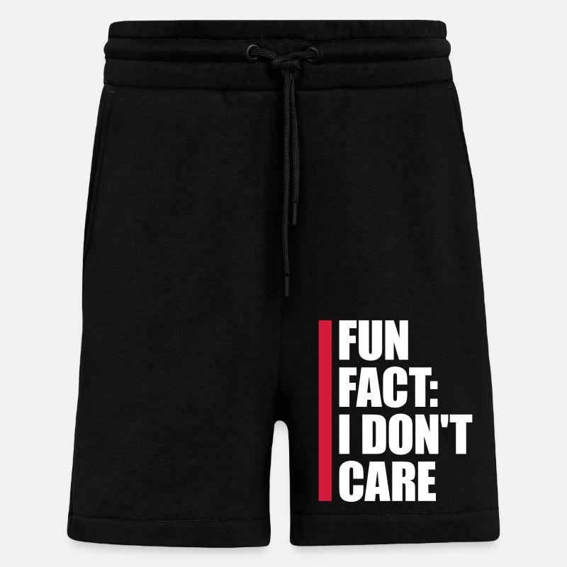 I don't care fact - Shorts - made by SPREAD - SOLID BLACK