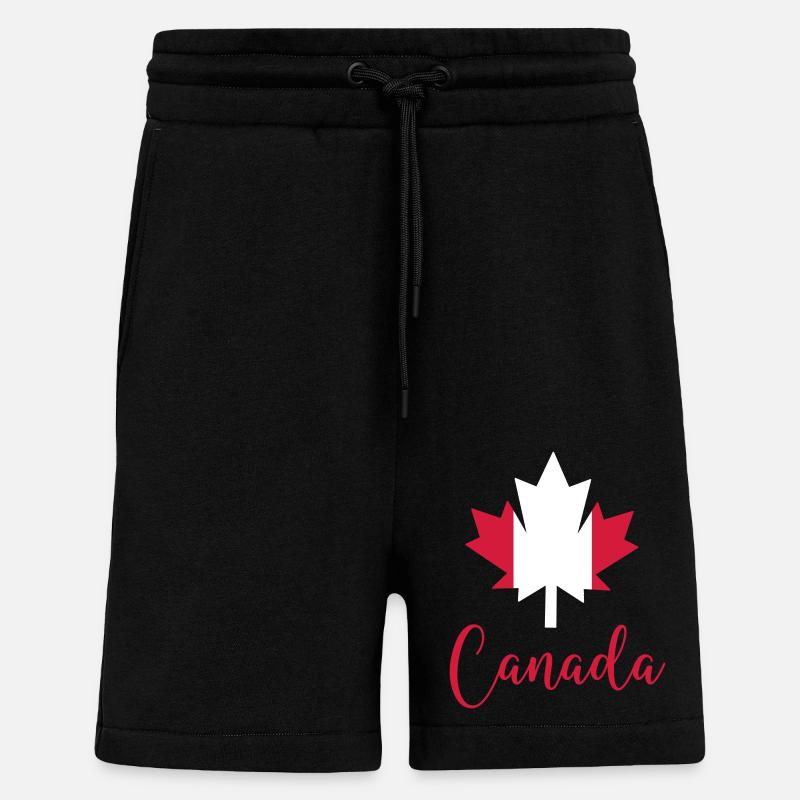 Canada Canada Feuille d’érable - Short bio décontracté fabriqué en UE - SOLID BLACK