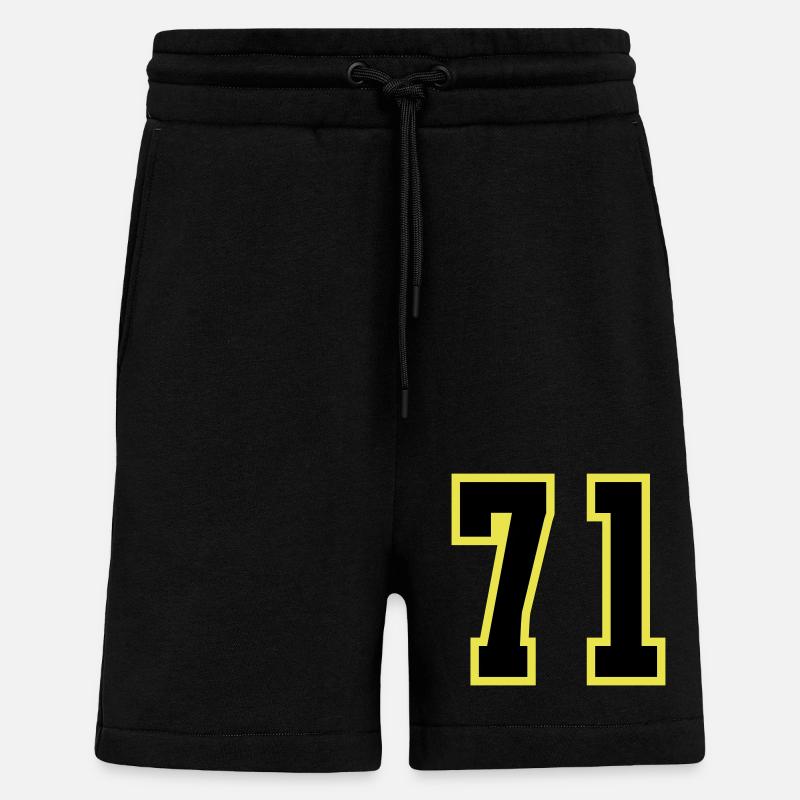 Maillot à 71 numéros - Short bio décontracté fabriqué en UE - SOLID BLACK