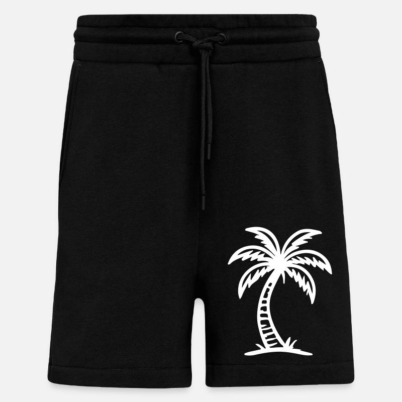 Icône de palmier - Short bio décontracté fabriqué en UE - SOLID BLACK