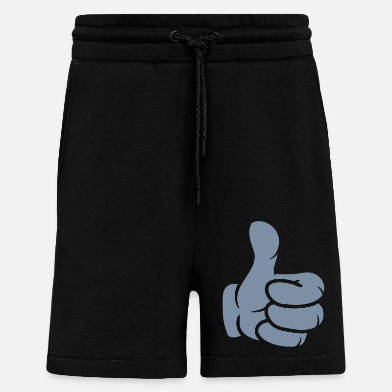 Hand thumbs up comic - Shorts - made by SPREAD - SOLID BLACK