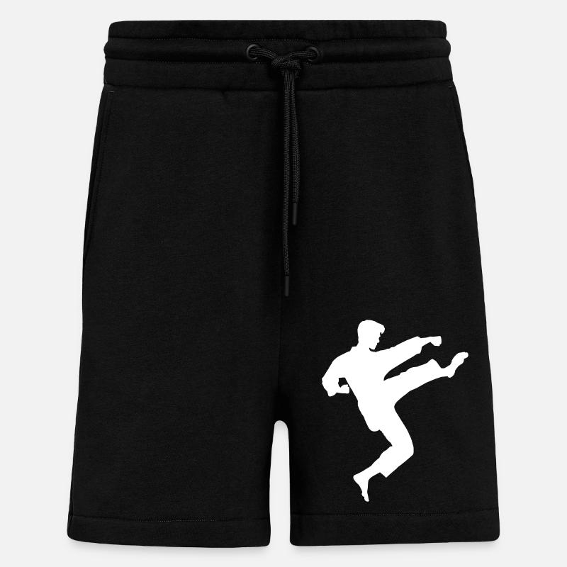 karaté - Short bio décontracté fabriqué en UE - SOLID BLACK