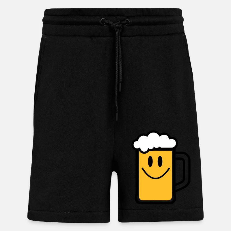 Visage de bière - Short bio décontracté fabriqué en UE - SOLID BLACK