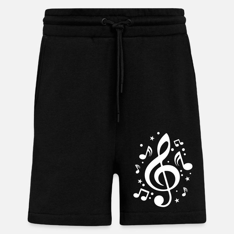 Musical Notes Clef Music - Shorts - made by SPREAD - SOLID BLACK