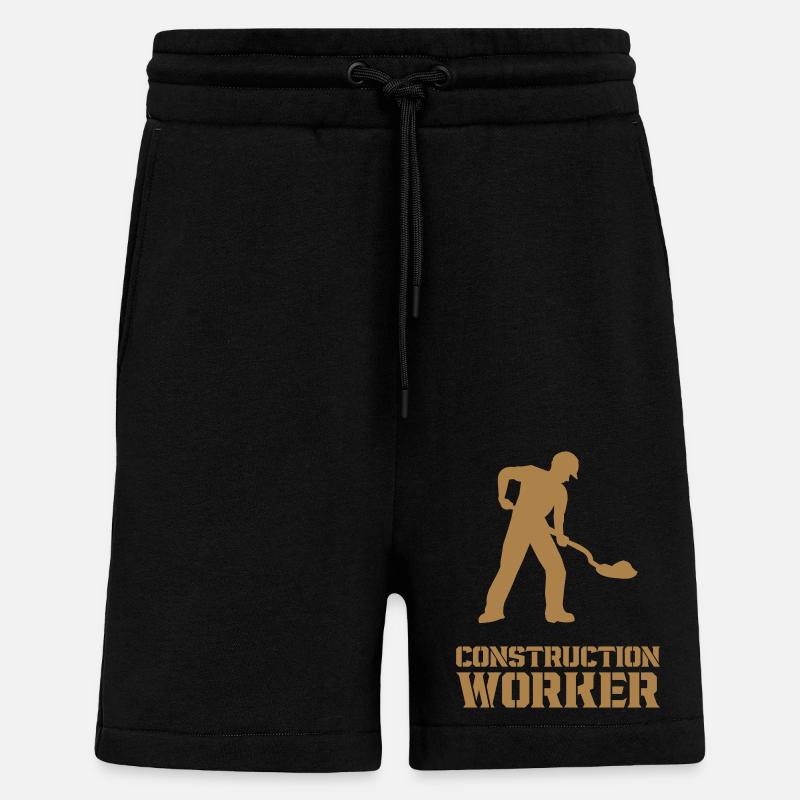 bauarbeiter baustelle worker - Shorts - made by SPREAD - SOLID BLACK