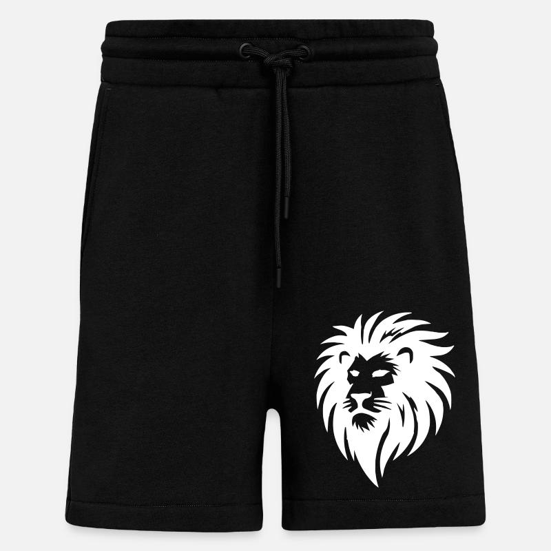 lion - Short bio décontracté fabriqué en UE - SOLID BLACK