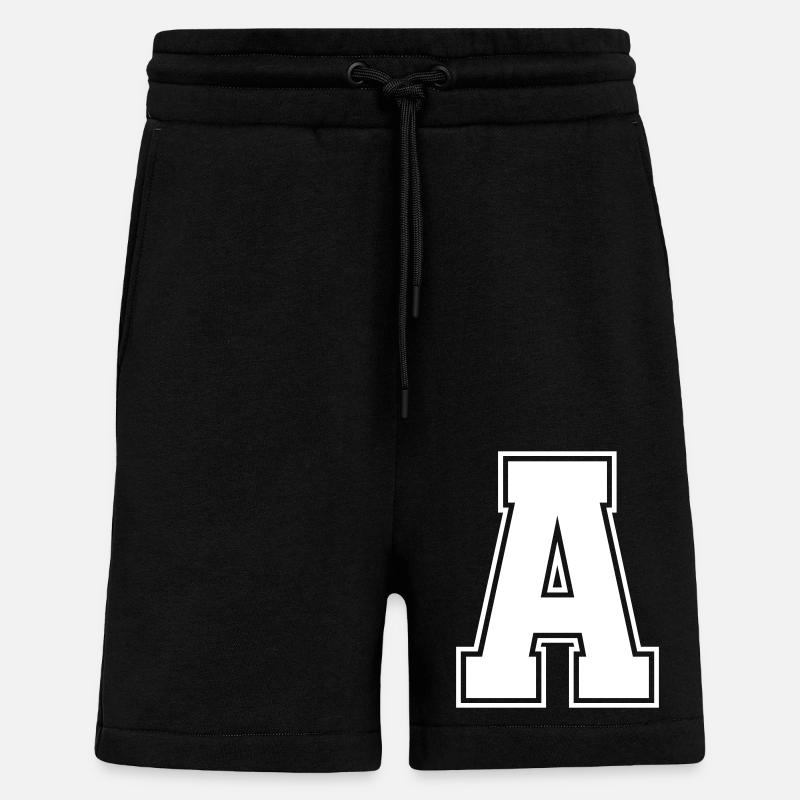 Une lettre - Short bio décontracté fabriqué en UE - SOLID BLACK