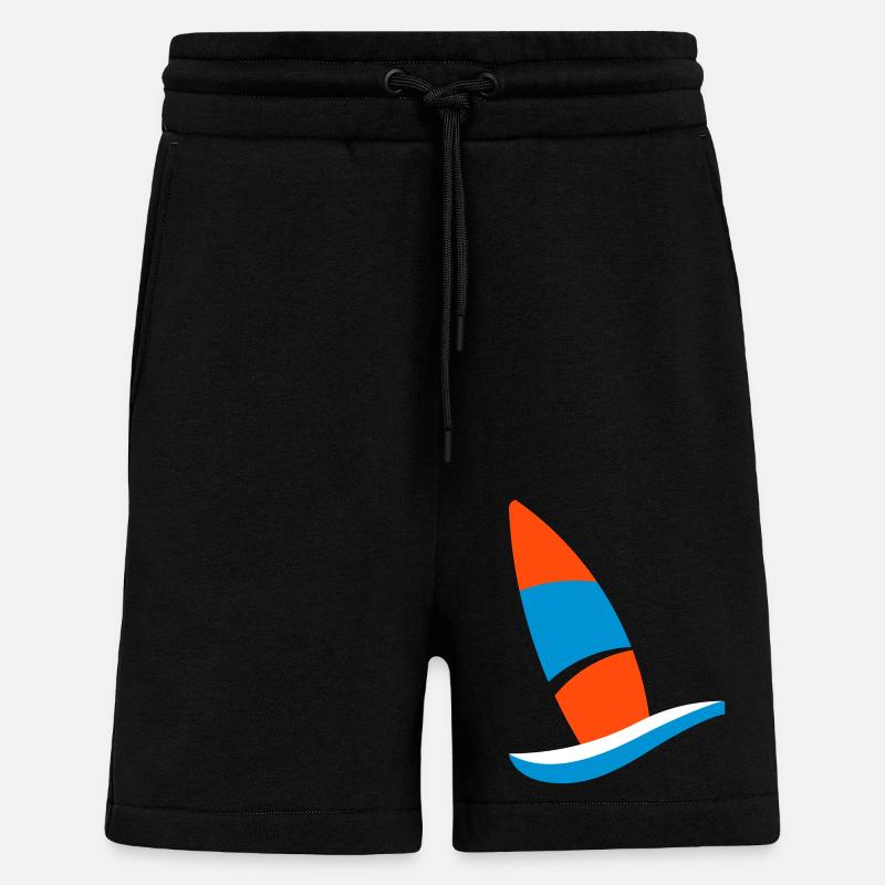 Logo de planche à voile - Short bio décontracté fabriqué en UE - SOLID BLACK