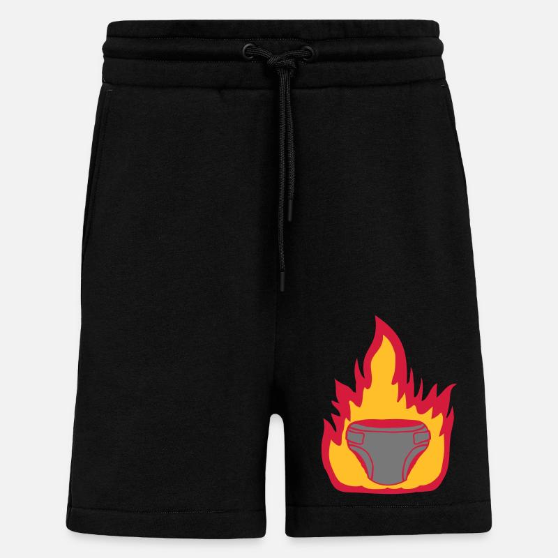 Couche de feu chaude - Short bio décontracté fabriqué en UE - SOLID BLACK