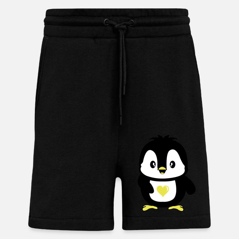 Penguin Cute - Shorts - made by SPREAD - SOLID BLACK