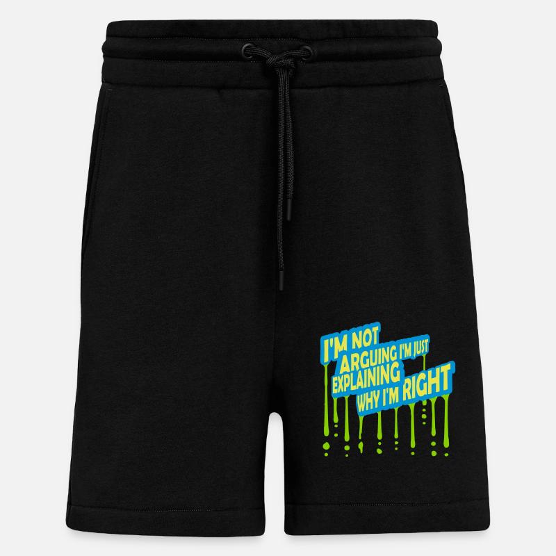 Je ne discute pas - Short bio décontracté fabriqué en UE - SOLID BLACK