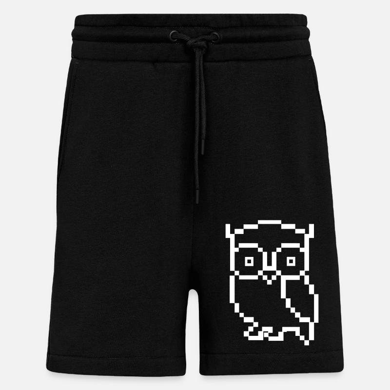 Hibou Pixel - Short bio décontracté fabriqué en UE - SOLID BLACK