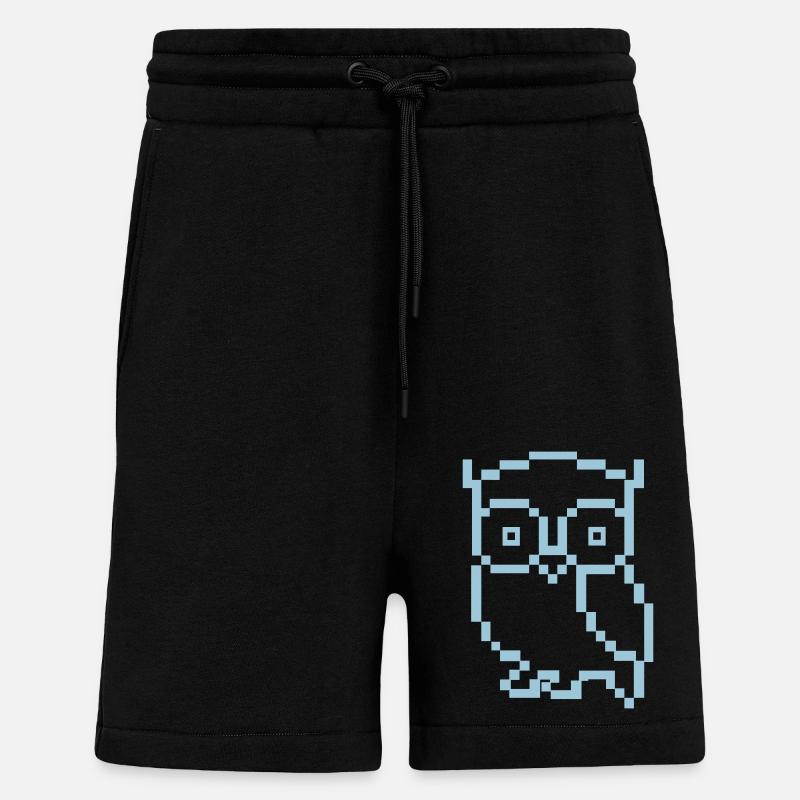 eule pixel - Shorts - made by SPREAD - SOLID BLACK