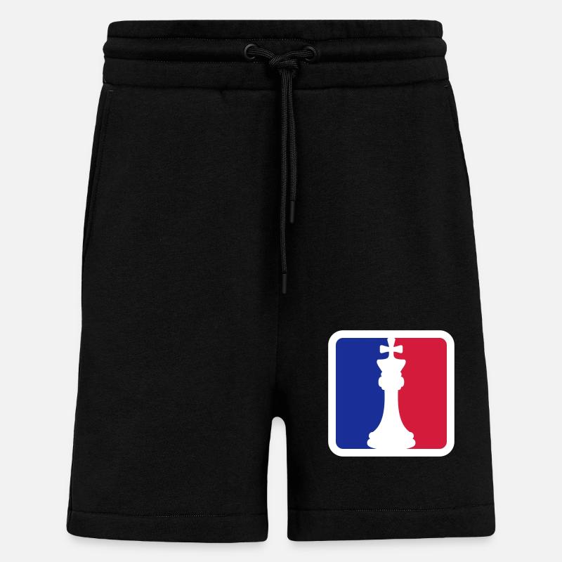 Chess Red Blue - Shorts - made by SPREAD - SOLID BLACK