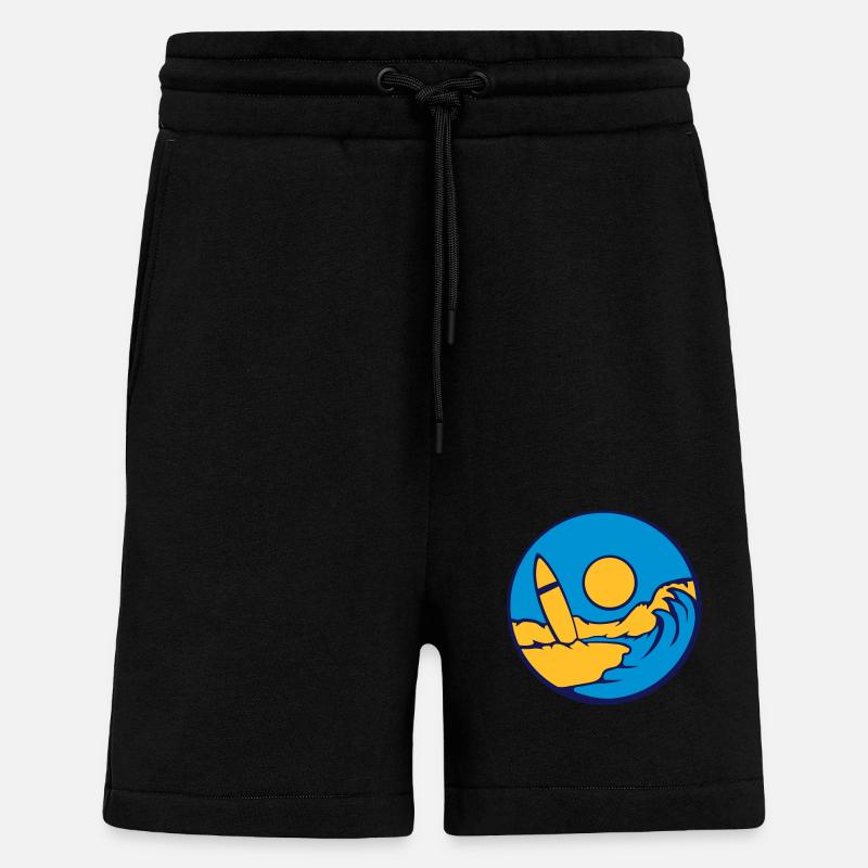 Surfboard Beach Wave - Shorts - made by SPREAD - SOLID BLACK