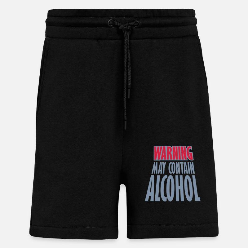 Avertissement peut contenir de l’alcool - Short bio décontracté fabriqué en UE - SOLID BLACK