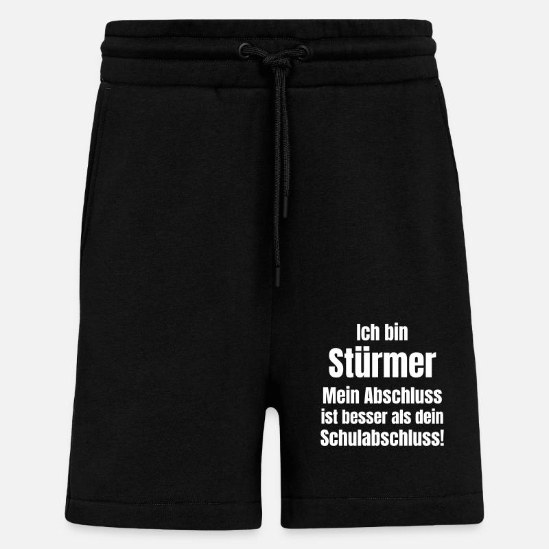 Attaquant de football - Short bio décontracté fabriqué en UE - SOLID BLACK