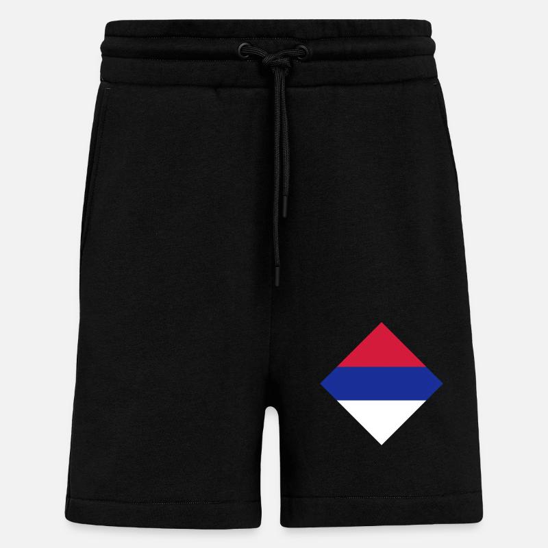 Republika Srpska - Short bio décontracté fabriqué en UE - SOLID BLACK