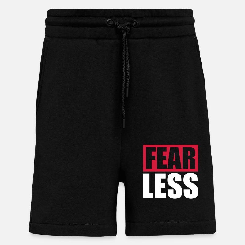fearless Text Zitat Design - Shorts - made by SPREAD - SOLID BLACK