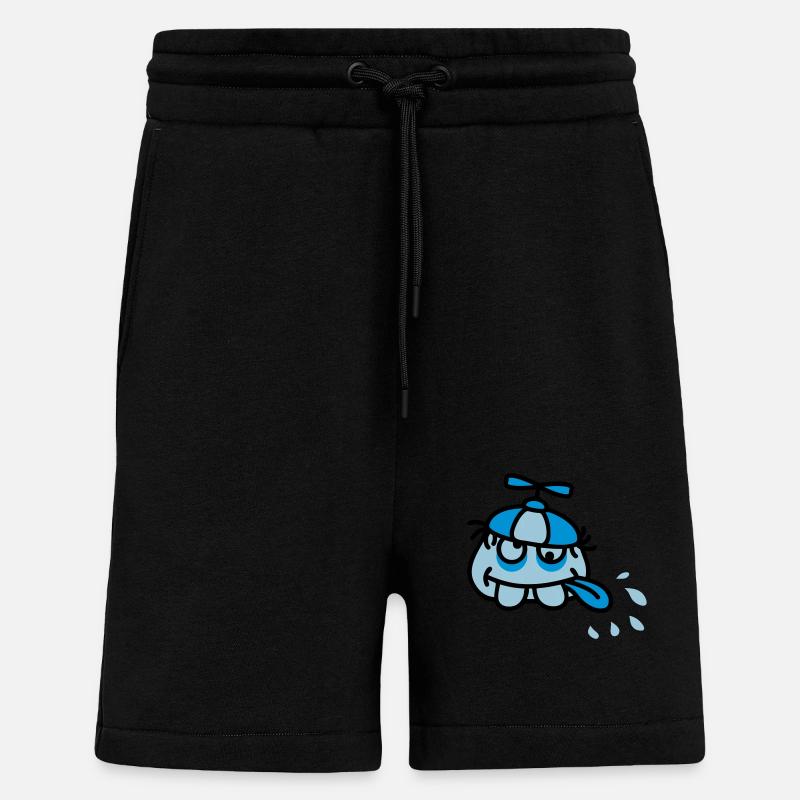 Funny Crazy Stupid Face - Shorts - made by SPREAD - SOLID BLACK