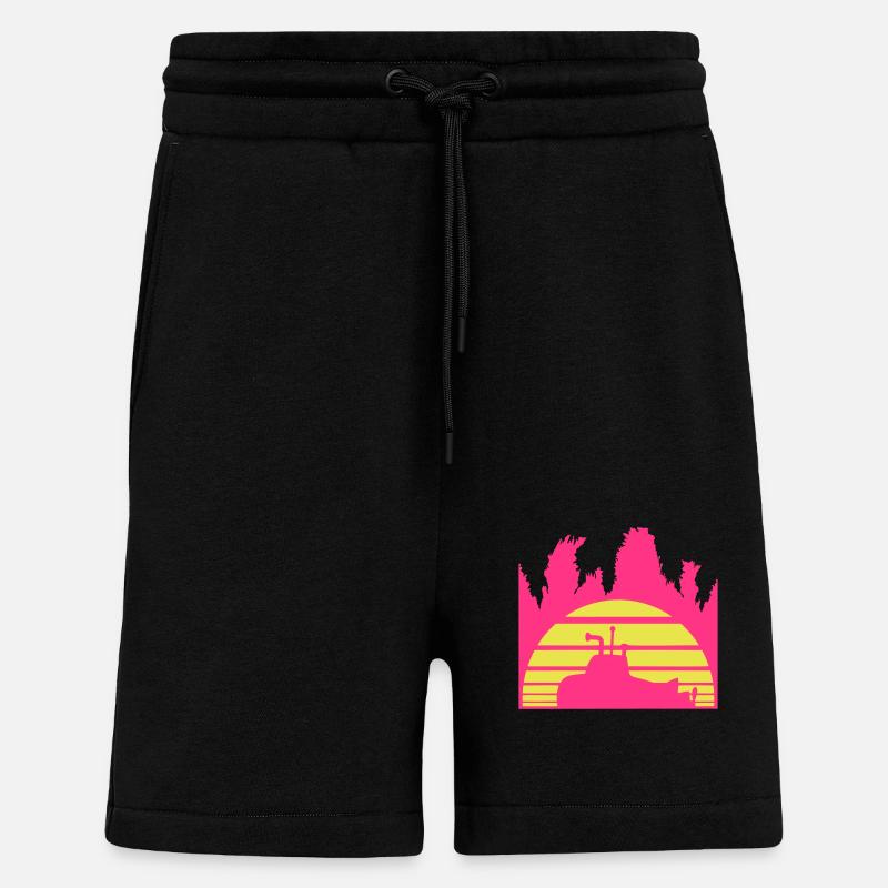 Plongée sous-marine Bateau sous-marin - Short bio décontracté fabriqué en UE - SOLID BLACK