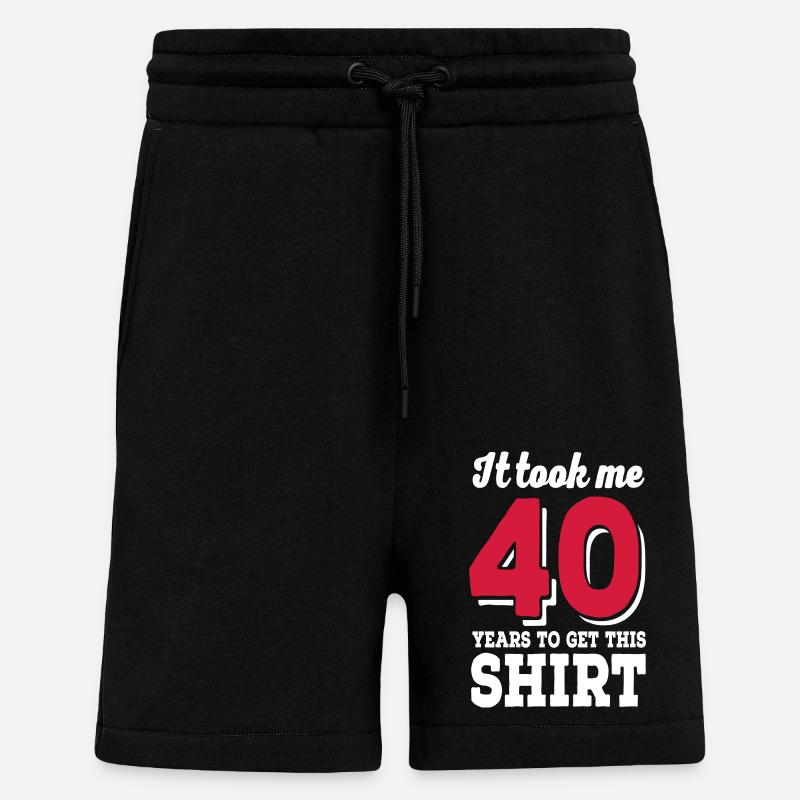 40e anniversaire - Short bio décontracté fabriqué en UE - SOLID BLACK