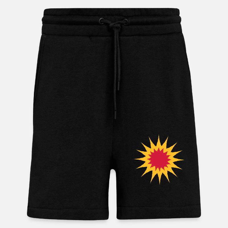 Fire Explosion Star - Shorts - made by SPREAD - SOLID BLACK
