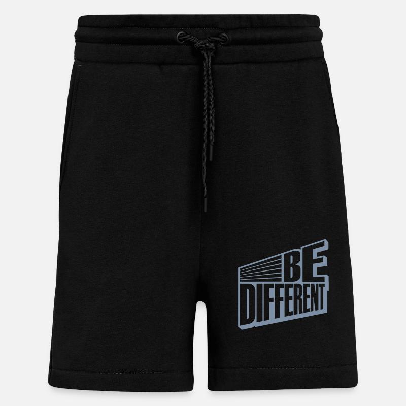 Soyez différent Logo Design - Short bio décontracté fabriqué en UE - SOLID BLACK
