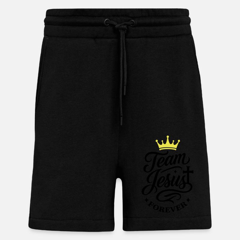 L’Équipe Jésus dicte - Short bio décontracté fabriqué en UE - SOLID BLACK
