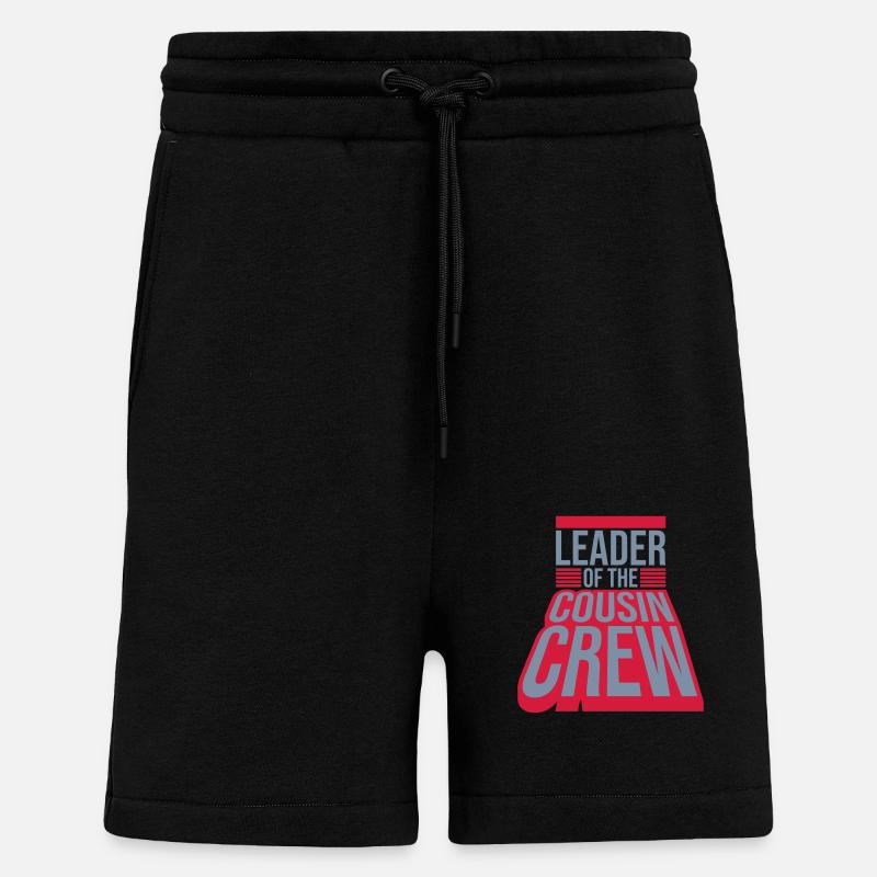 Leader Cousin Crew Team - Short bio décontracté fabriqué en UE - SOLID BLACK